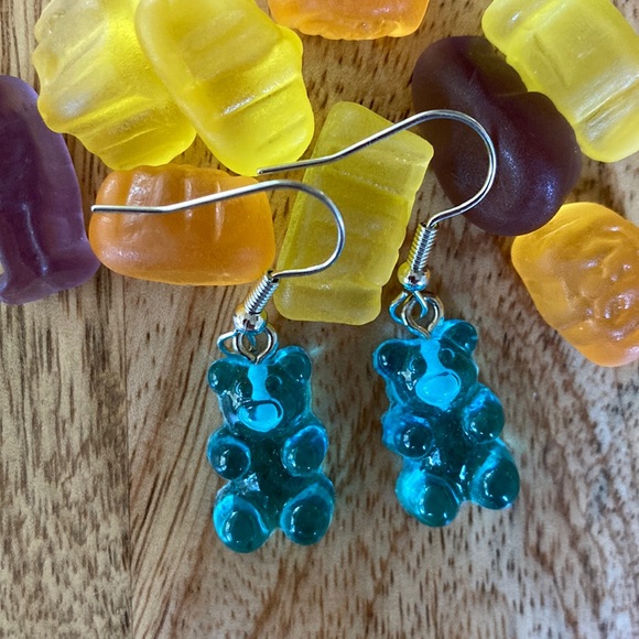 None Jewelry - 🟡 CLEARANCE Gummy bear earrings NEW light blue aqua blue retro vibe